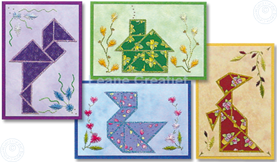 Picture of Paper mosaic and embroidery cards