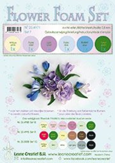 Image sur Flower foam set 7 couleurs bleu/violet