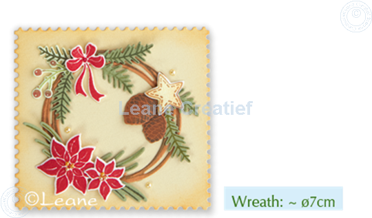 Afbeelding van Set Lea'bilitie&Clearstamp Christmas wreath