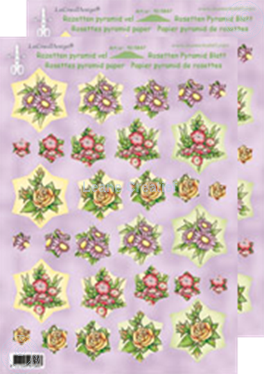 Picture of Rosettes Pyrmamid sheets Flowers red/yellow