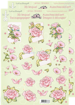 Bild von LeCreaDesign® Ausschneideblätter Rosen rosa Blumen