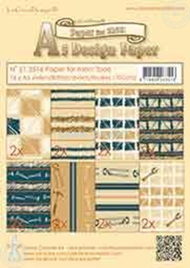 Image sur Design Paper Men tools blue/brown