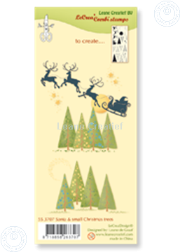 Afbeeldingen van Combi stamp Santa & small Christmas trees