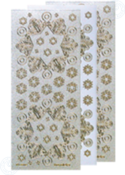 Image de Sticker de Noël d'argent d'or flocon de neige