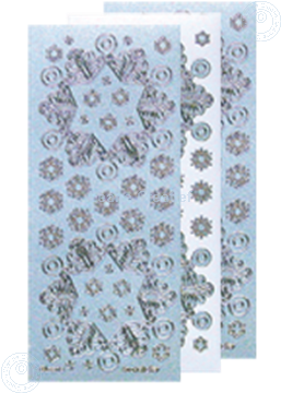 Bild von Weihnacht Sticker Pearl blue silber Schneeflock