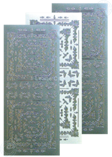 Afbeelding van LeCreaDesign® Hoekborduur Sticker zilver
