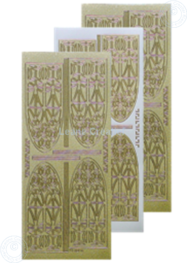 Image sur LeCreaDesign® sticker vitrail d'église pearl d'or