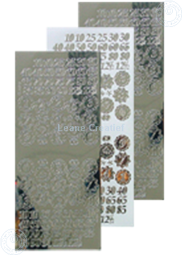 Bild von LeCreaDesign® Sticker Jubiläum Nummern mirror silber