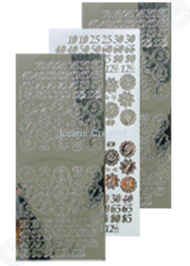 Bild von LeCreaDesign® Sticker Jubiläum Nummern mirror silber