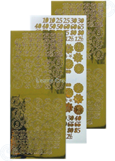 Afbeelding van LeCreaDesign® sticker jubileum cijfers mirror goud