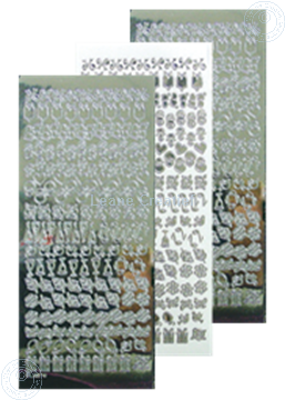 Afbeeldingen van LeCreaDesign® kantornament sticker mirror zilver