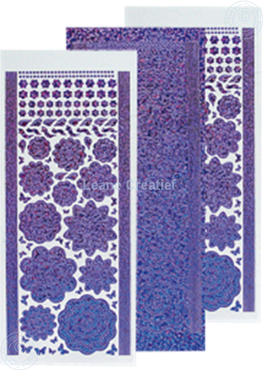 Afbeelding van LeCreaDesign® Bloem Stickers diamond/purple