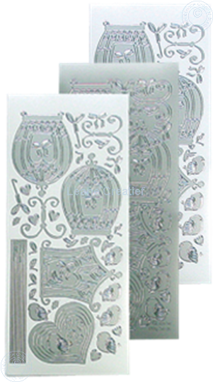Afbeelding van LeCreaDesign® sticker vogelkooitjes silver