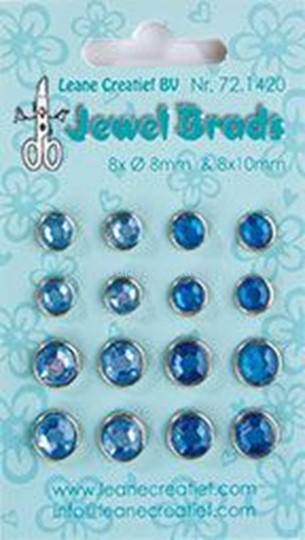 Afbeelding van Jewel brads dark blue / light blue