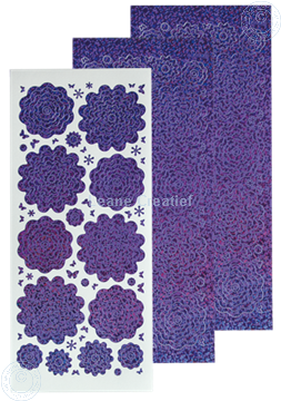 Afbeeldingen van Nested Flower Sticker diamond purple