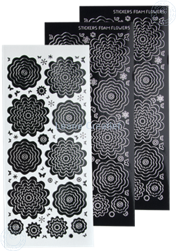 Image de Stickers des  fleurs black silver
