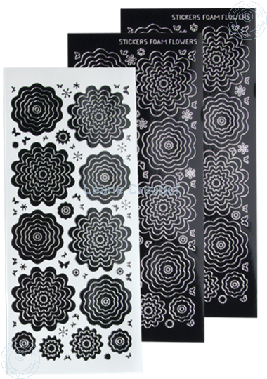 Image sur Stickers des  fleurs black silver