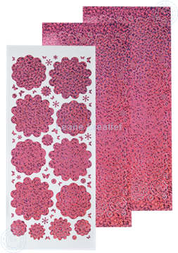 Afbeeldingen van Nested Flower Sticker diamond pink