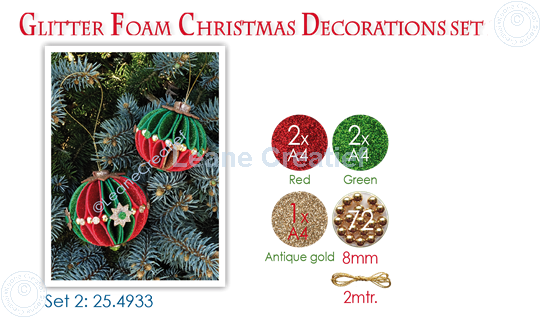 Picture of Glitter Foam Christmas Decorations Set 2