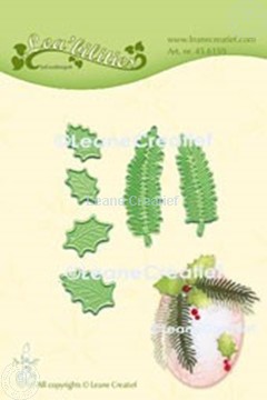 Bild von Lea’bilitie® Stechpalme Blätter & Tannenbaum Zweige Präge- und Schneideschablone