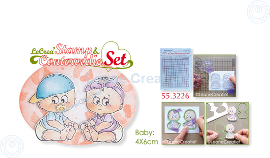Afbeelding van Lea’bilitie® Clear stamp & Contour die set Baby boy & girl