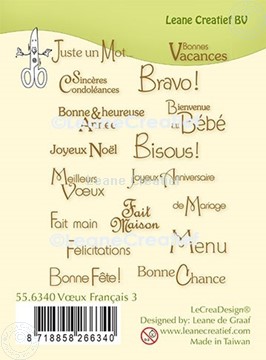 Afbeeldingen van LeCreaDesign® combi clear stamp Franse teksten 3