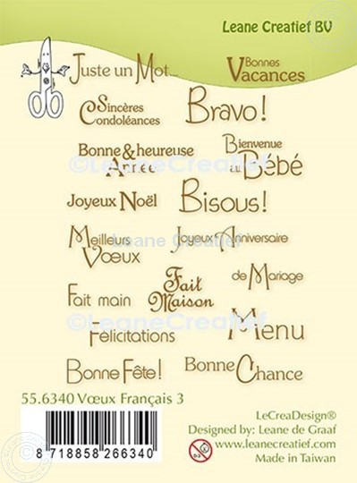 Afbeelding van LeCreaDesign® combi clear stamp Franse teksten 3