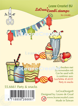 Picture of LeCreaDesign® combi clear stamp Party & snacks