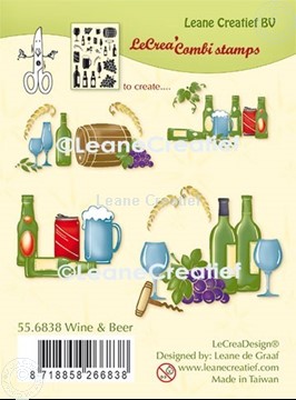 Afbeeldingen van LeCreaDesign® combi clear stamp Wijn en Bier