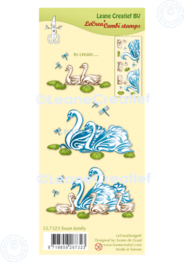 Picture of LeCreaDesign® combi clear stamp Swan family