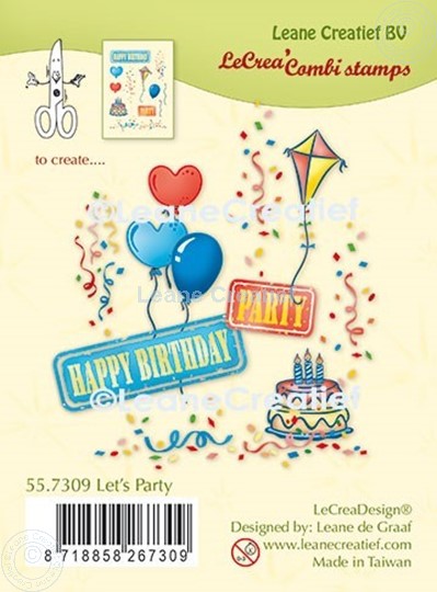 Picture of LeCreaDesign® combi clear stamp Let's party