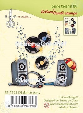 Bild von LeCreaDesign® Kombi Silikon Stempel Diskjockey Tanz Party