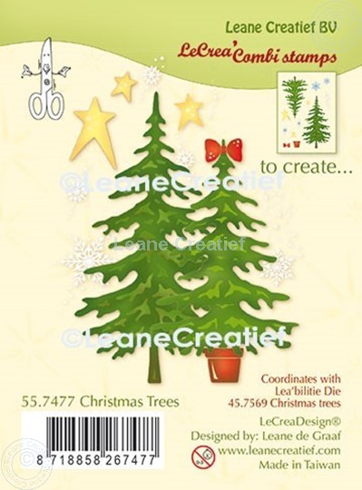 Bild von LeCreaDesign® Silikon Kombi Stempel  Weihnachtsbäume