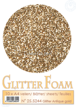 Afbeeldingen van Glitter Foam A4 sheet Antique gold