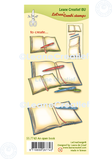 Afbeelding van LeCreaDesign® combi clear stamp Een open boek