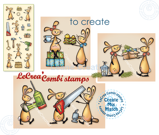 Picture of LeCreaDesign® combi clear stamp Bunnies special occasions