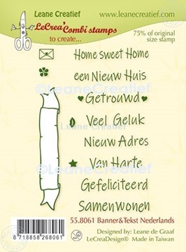 Picture of LeCreaDesign® combi clear stamp Banner & Dutch words