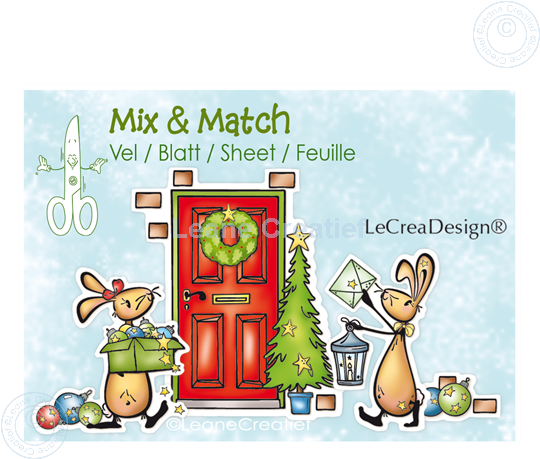 Afbeelding van Mix & Match decoratie vellen A4 Bunnies, Kerst