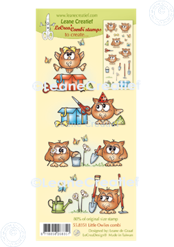 Afbeeldingen van LeCreaDesign® combi clear stamp Owlies