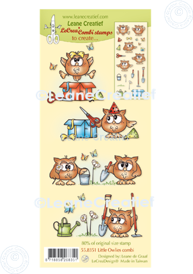 Afbeelding van LeCreaDesign® combi clear stamp Owlies